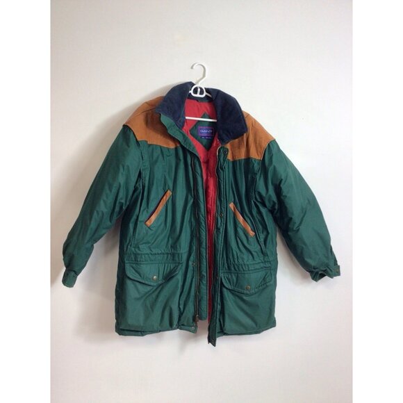 Vintage Gant Jacket Down Puffer Corduroy & Leather Trim Mens Large - Picture 3 of 9